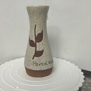 Vintage Martha Ceramic Brown Speckled Stoneware Ceramic Vase 6”